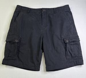 Aeropostale Men’s Cargo Shorts Size 38 Black Charcoal Cotton Stretch Utility